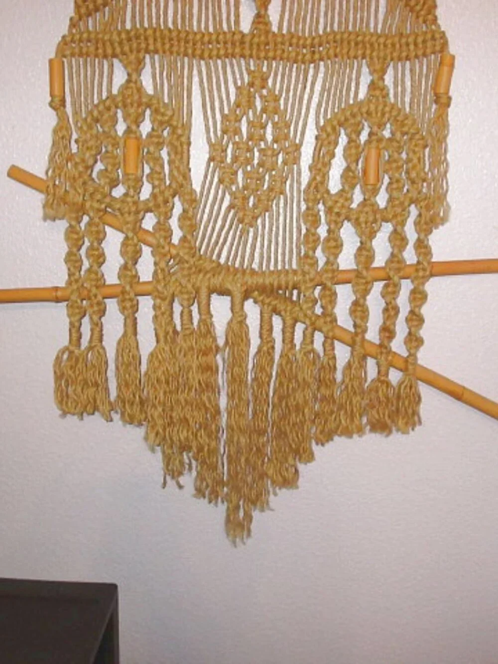 Vtg 70s Macrame Wall Hanging 60